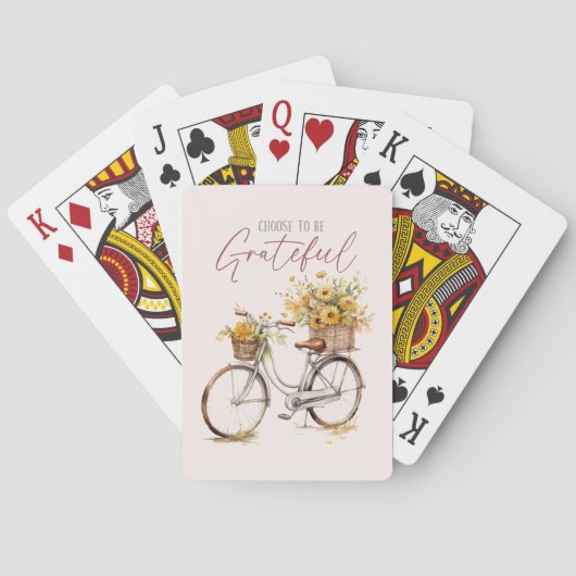 Kies om dankbaar te zijn - Bicycle & Rustic Herfst Pokerkaarten (Achterkant)