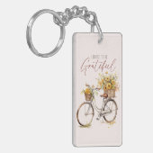 Kies om dankbaar te zijn - Bicycle & Rustic Herfst Sleutelhanger (Voorkant Links)
