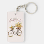 Kies om dankbaar te zijn - Bicycle & Rustic Herfst Sleutelhanger (achterkant)
