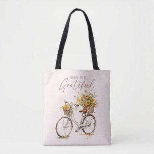 Kies om dankbaar te zijn - Bicycle & Rustic Herfst Tote Bag