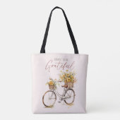 Kies om dankbaar te zijn - Bicycle & Rustic Herfst Tote Bag (Achterkant)