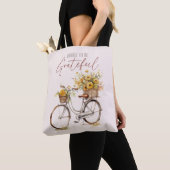 Kies om dankbaar te zijn - Bicycle & Rustic Herfst Tote Bag (Dichtbij)