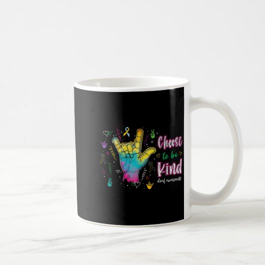 Kies om Vriendelijk te Zijn Doofbewustzijn ASL Han Koffiemok (Rechts)