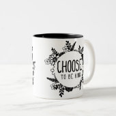 Kies om zwart te zijn tweekleurige koffiemok (Voorkant rechts)