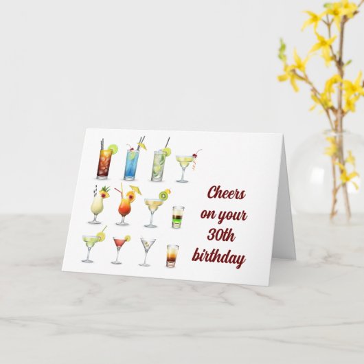 KIES OP UW **30e BIRTHDAY** Kaart (Gele Bloem)