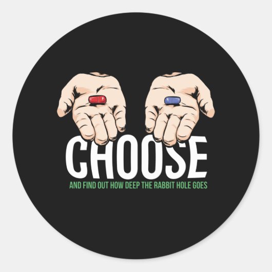 Kies Rode Pil - rood gepild - cadeau Ronde Sticker (Voorkant)