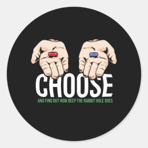 Kies Rode Pil - rood gepild - cadeau Ronde Sticker