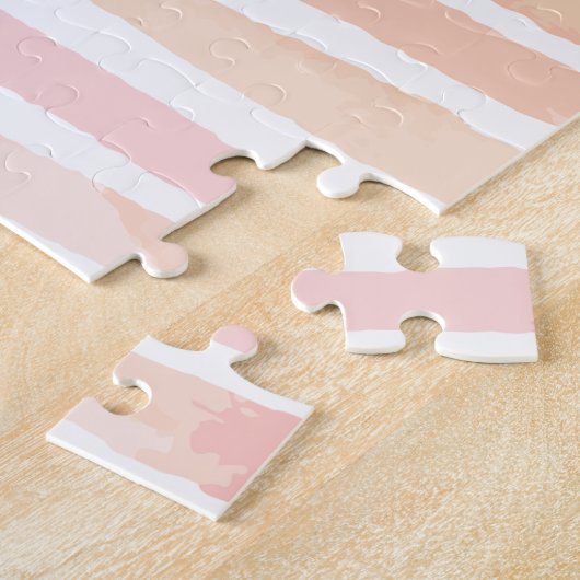 Kies Roze Waterverf Stripes met roze ritssluiting Legpuzzel (Zijkant)