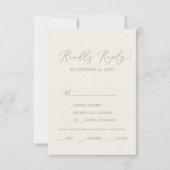 Kies RSVP-kaart voor Delicate Gold- en Cream-menu RSVP Kaartje (Voorkant)