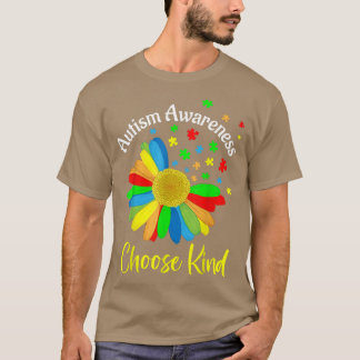 Kies Sind Autism Awareness Sunflower Puzzle Ma T-shirt