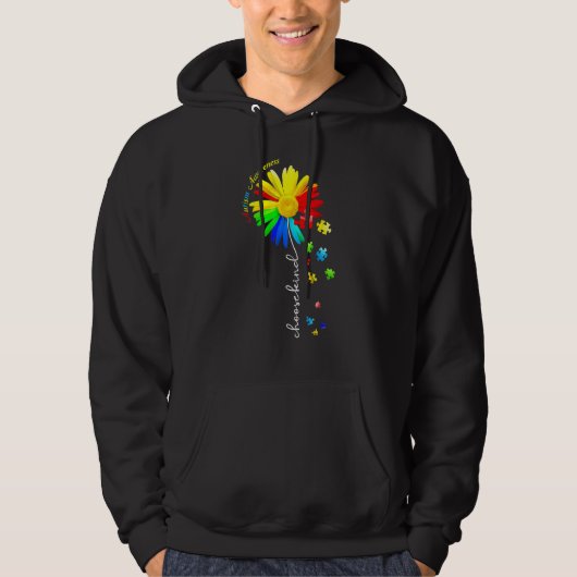 Kies Sind Autisme Awareness Sunflower Hoodie (Voorkant)