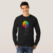 Kies Sind Rainbow Sunflower Warrior Autisme Aware T-shirt (Voorkant volledig)