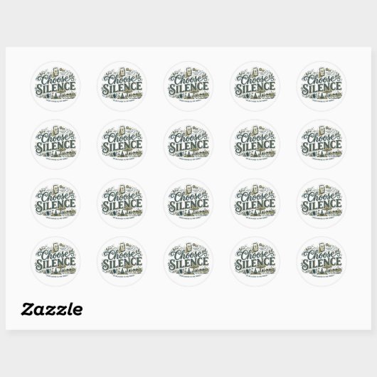 Kies Stilte Ronde Sticker (Vel)