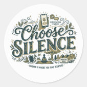 Kies Stilte Ronde Sticker (Voorkant)