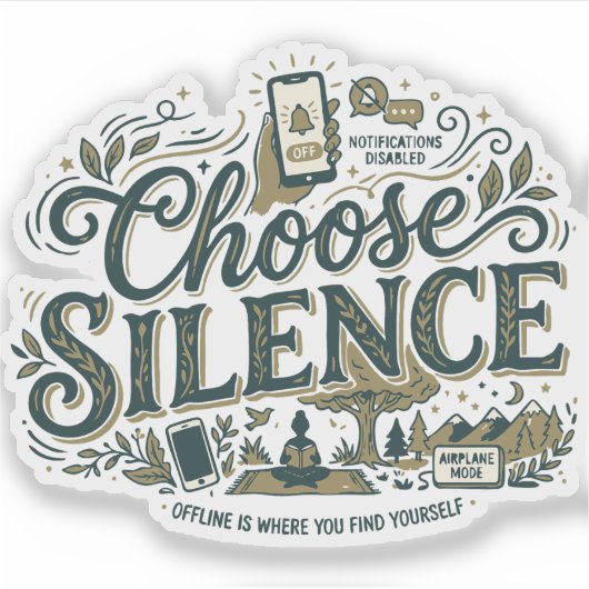 Kies Stilte Sticker (Voorkant)