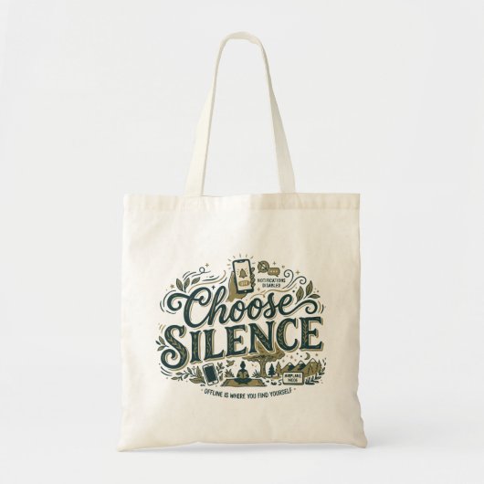 Kies Stilte Tote Bag (Voorkant)