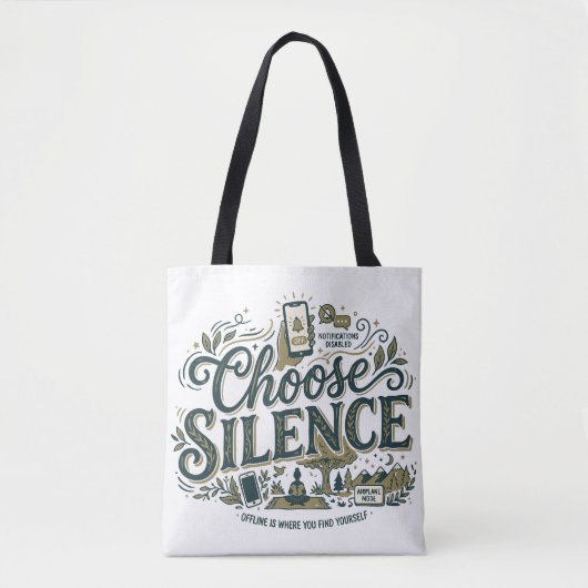 Kies Stilte Tote Bag (Voorkant)