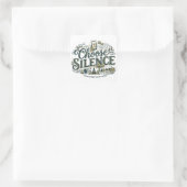 Kies Stilte Vierkante Sticker (Tas)