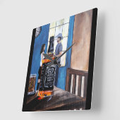 Kies Texas Schilderij van Alfred Fox Vierkante Klok (Hoek)