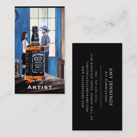 Kies Texas Schilderij van Alfred Fox Visitekaartje (Voorkant / Achterkant)