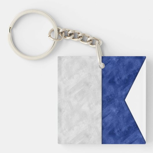 Kies uit 26 Waterverf Nautical Maritime Flags Sleutelhanger (Voorkant)