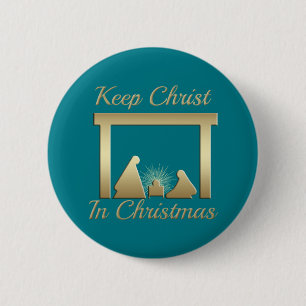 Kies uw achtergrond voor Christus in Kerstmis. Ronde Button 5,7 Cm