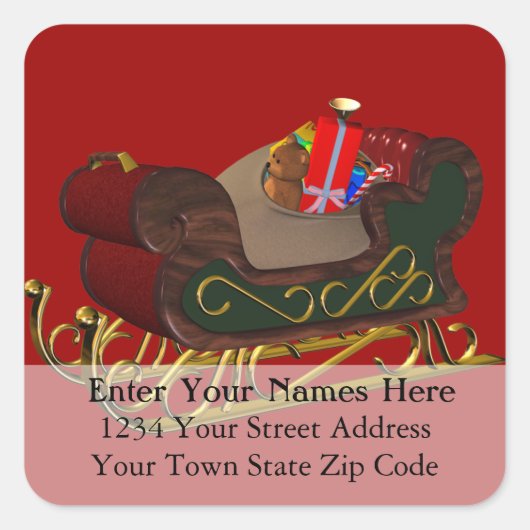 Kies uw achtergrondetiket voor kerstmis vierkante sticker (Voorkant)