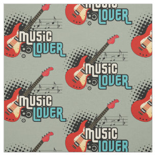 Kies uw achtergrondkleur muziekliefhebber Fabric Stof