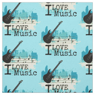 Kies uw achtergrondkleur muziekliefhebber Fabric Stof