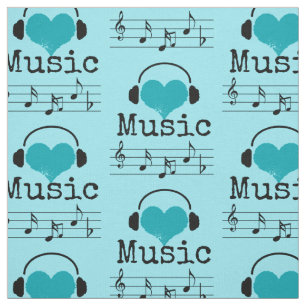 Kies uw achtergrondkleur muziekliefhebber Fabric Stof