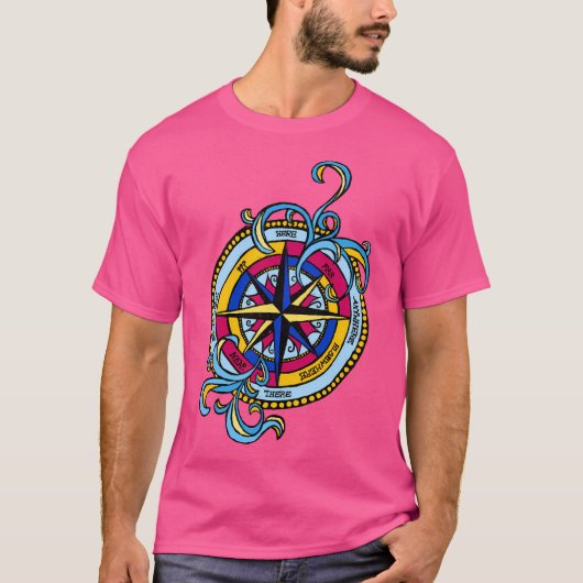 Kies uw Adventure Compass Blue T-shirt (Voorkant)