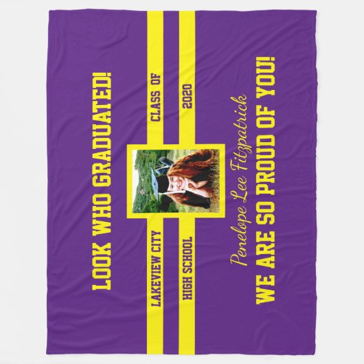 Kies uw Afstuderen fotoprogramma's voor schoolkleu Fleece Deken (Voorkant)