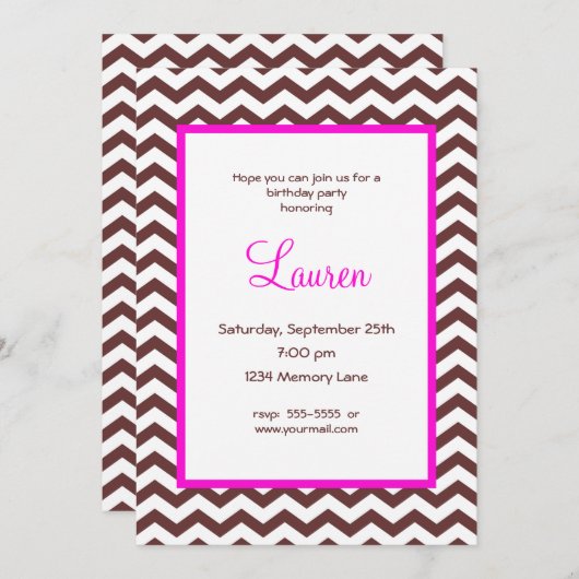 Kies uw Age Persoonlijke uitnodiging van de Dag (Voorkant / Achterkant)