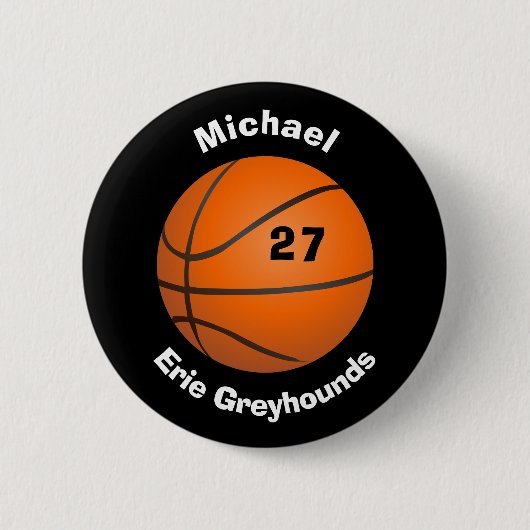 Kies uw Basketball II met persoonlijke teamkleuren Ronde Button 5,7 Cm (Voorkant)