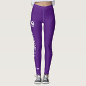 KIES UW COLOR- of Paarse-voetbalteam met naam Leggings (Voorkant)