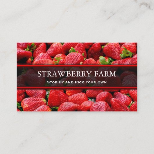 Kies uw eigen aardbei, Visitekaartje (Voorkant)