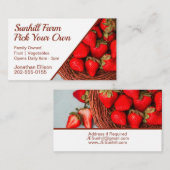 Kies uw eigen aardbeienBoerderij Visitekaartje (Voorkant / Achterkant)