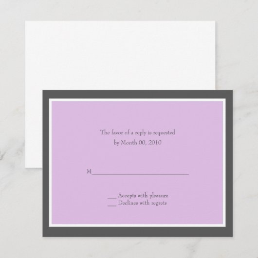 Kies uw eigen antwoordkaart voor kleuren RSVP kaartje (Voorkant / Achterkant)