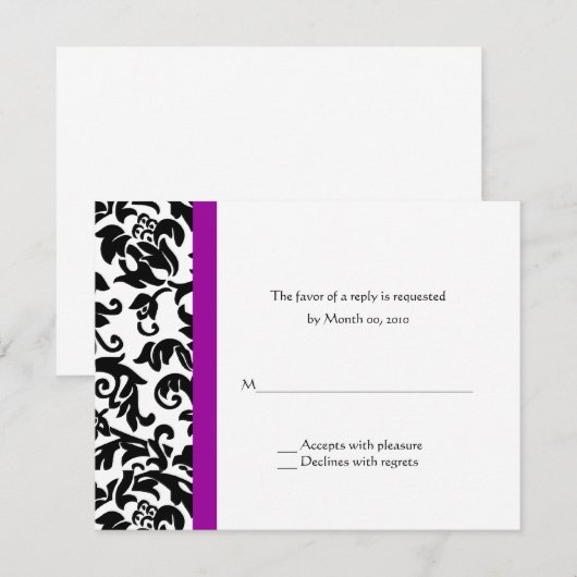 Kies uw eigen antwoordkaarten voor het kleurenhuwe RSVP kaartje (Voorkant / Achterkant)