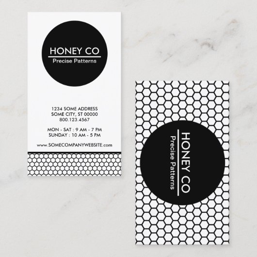 kies uw eigen bedrijf voor kleurenhoneycomb hexa visitekaartje (Voorkant / Achterkant)
