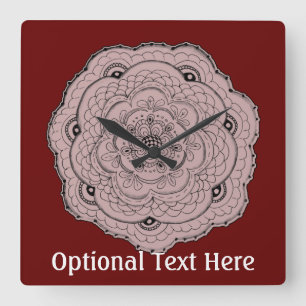 Kies Uw Eigen Doily van het Kant van de Kleur Vierkante Klok