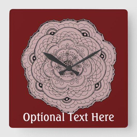 Kies Uw Eigen Doily van het Kant van de Kleur Vierkante Klok (Voorkant)
