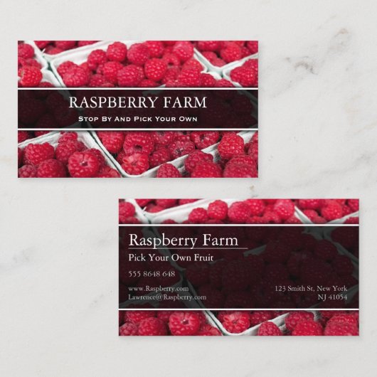 Kies uw eigen frambozen, Visitekaartje (Voorkant / Achterkant)