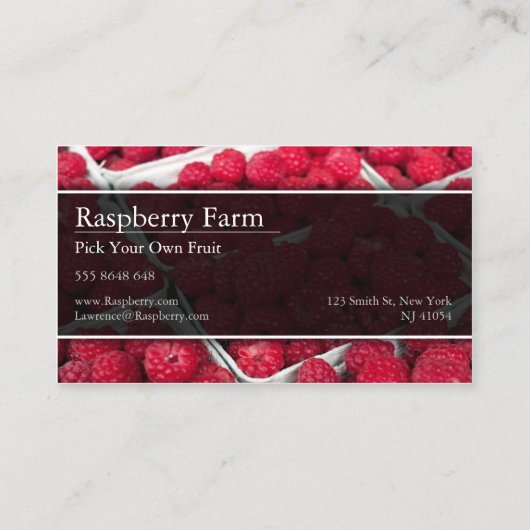 Kies uw eigen frambozen, Visitekaartje (Achterkant)