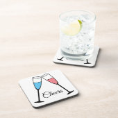 Kies uw eigen kleur - Fun Champagne Glass Cheers Bier Onderzetter (Rechterzijde)