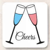 Kies uw eigen kleur - Fun Champagne Glass Cheers Bier Onderzetter (Voorkant)
