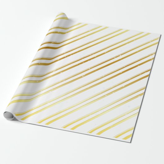 Kies uw eigen kleur met Gold Stripes Cadeaupapier (Uitgerold)
