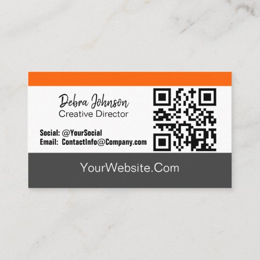 Kies uw eigen kleur Professional Stripes QR-code Visitekaartje (Achterkant)