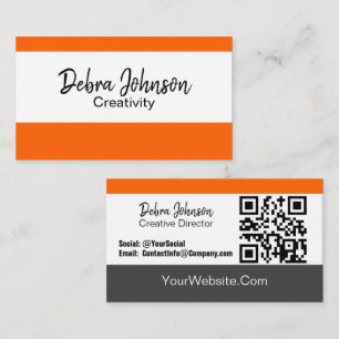 Kies uw eigen kleur Professional Stripes QR-code Visitekaartje