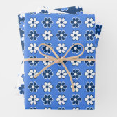 Kies uw eigen kleuren - Fun Retro Flowers Inpakpapier Vel (In situ)